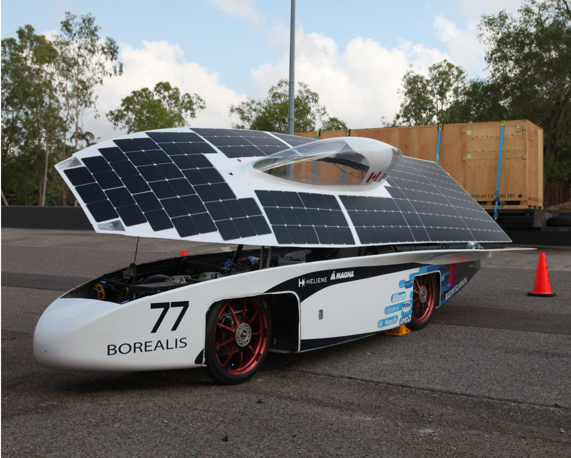 Blue-Sky Solar Racing Borealis #77 at the 2023 World Solar Challenge in Australia